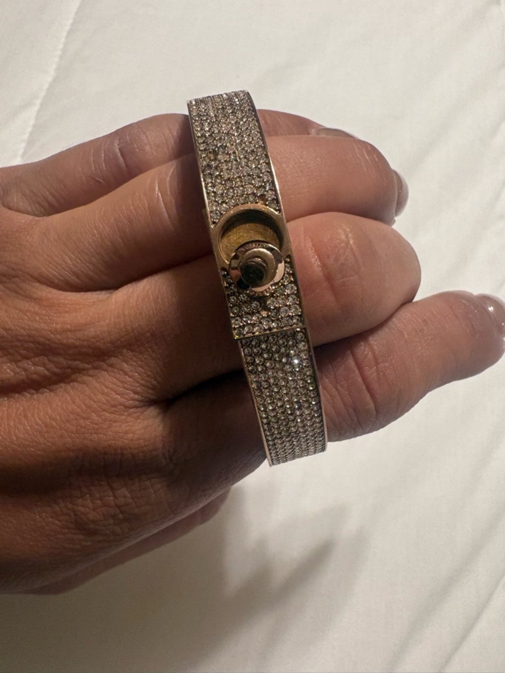 Rose gold Michael Kors Crystal Pave Bangle Bracelet
